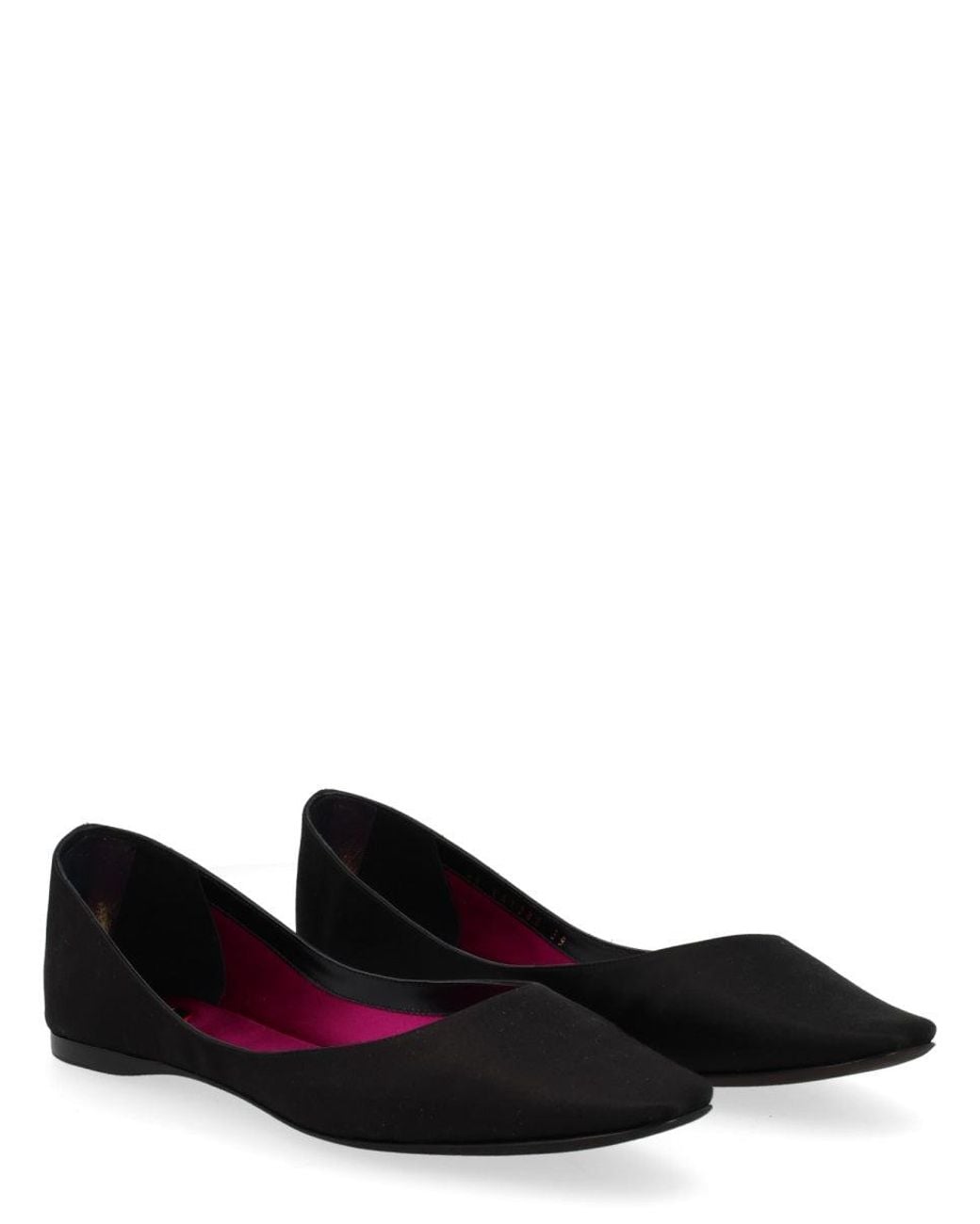 Saint Laurent Brown Solid Ballet Flats