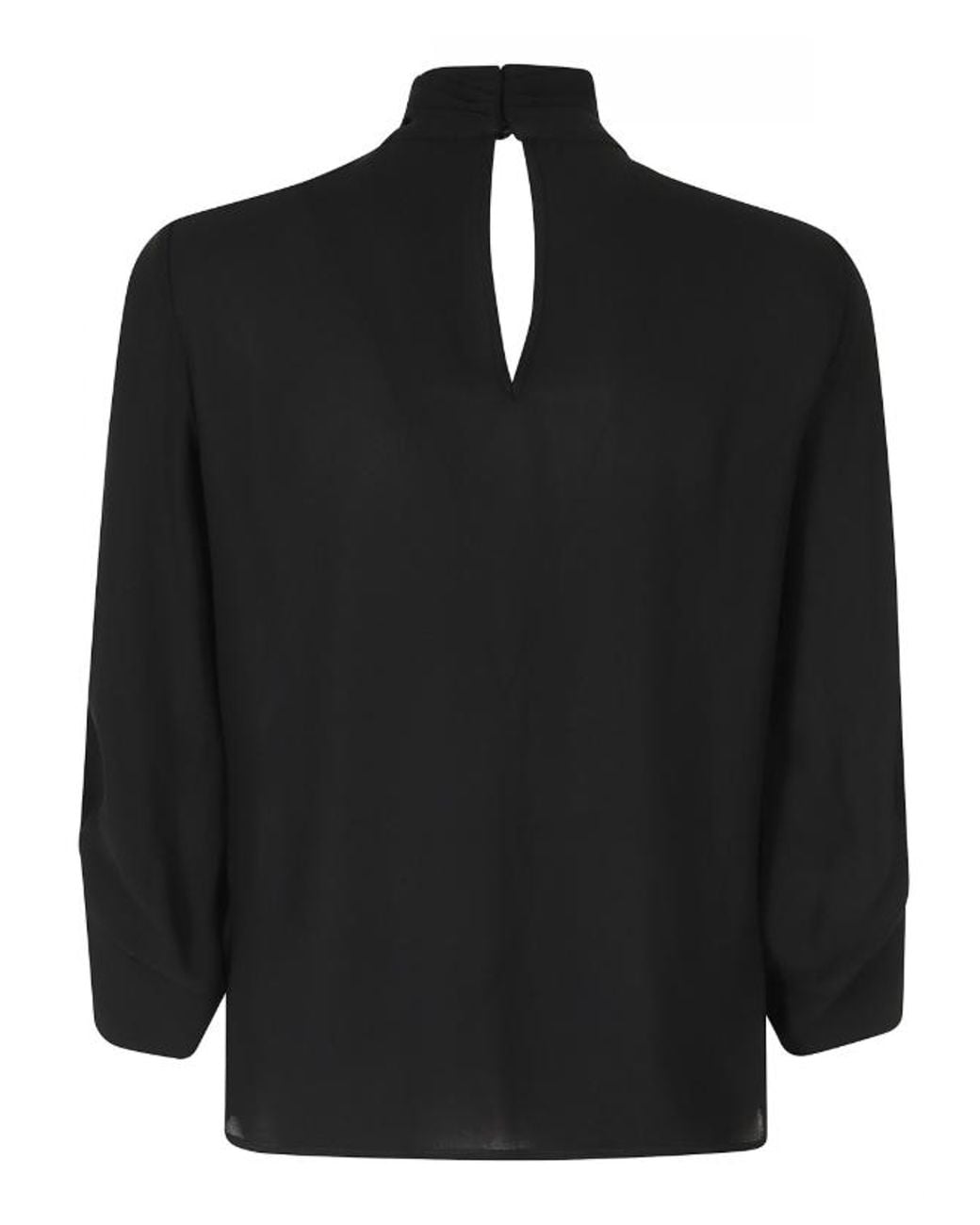 Elisabetta Franchi Black Georgette Blouse With A Small Tie