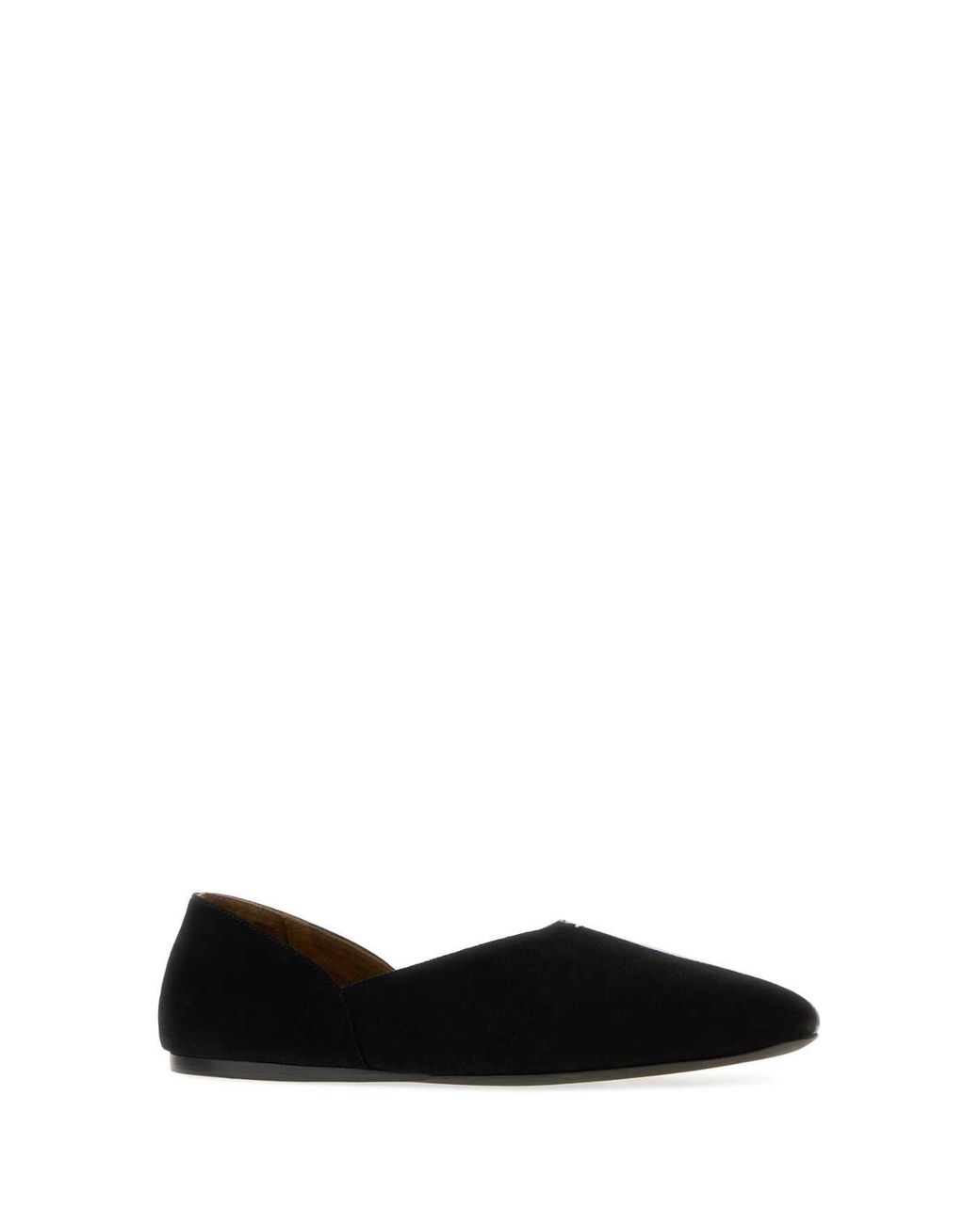 Khaite Black Jane Leather And Suede Ballerinas