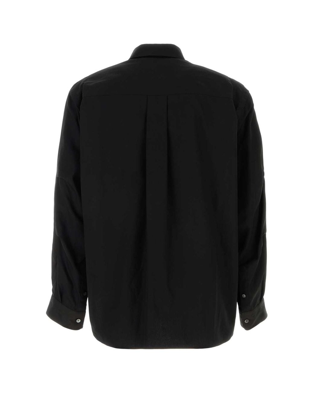 Sacai Black Poplin And Oxford Shirt for men