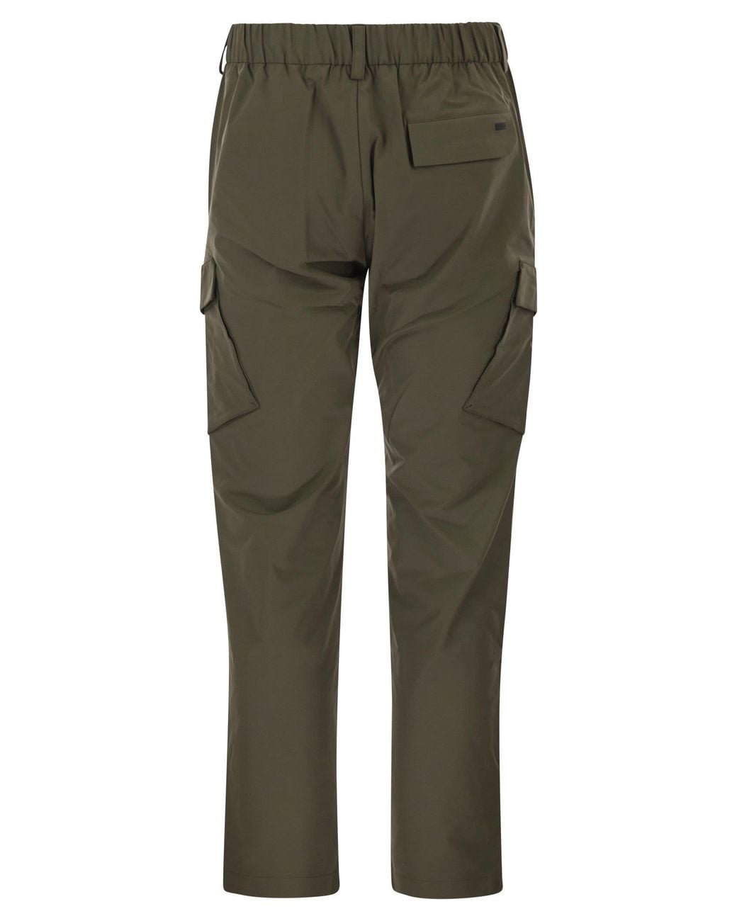 Herno Green Cargo Trousers With Mechanical Stretch Yarn for men