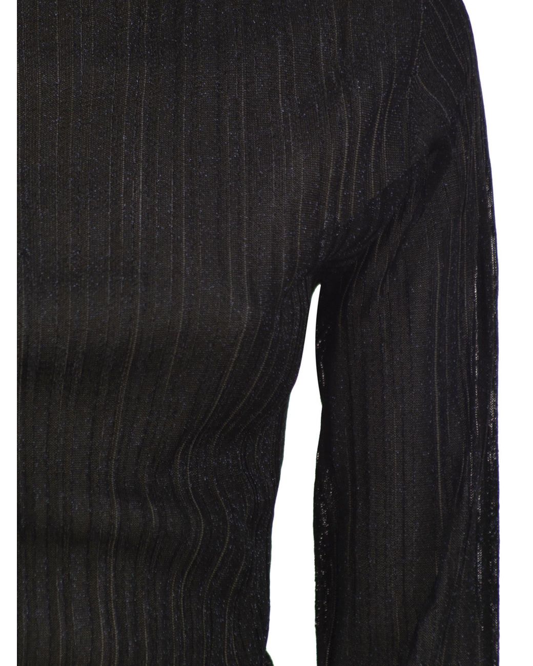 Fabiana Filippi Black Ribbed Lurex Turtleneck Sweater