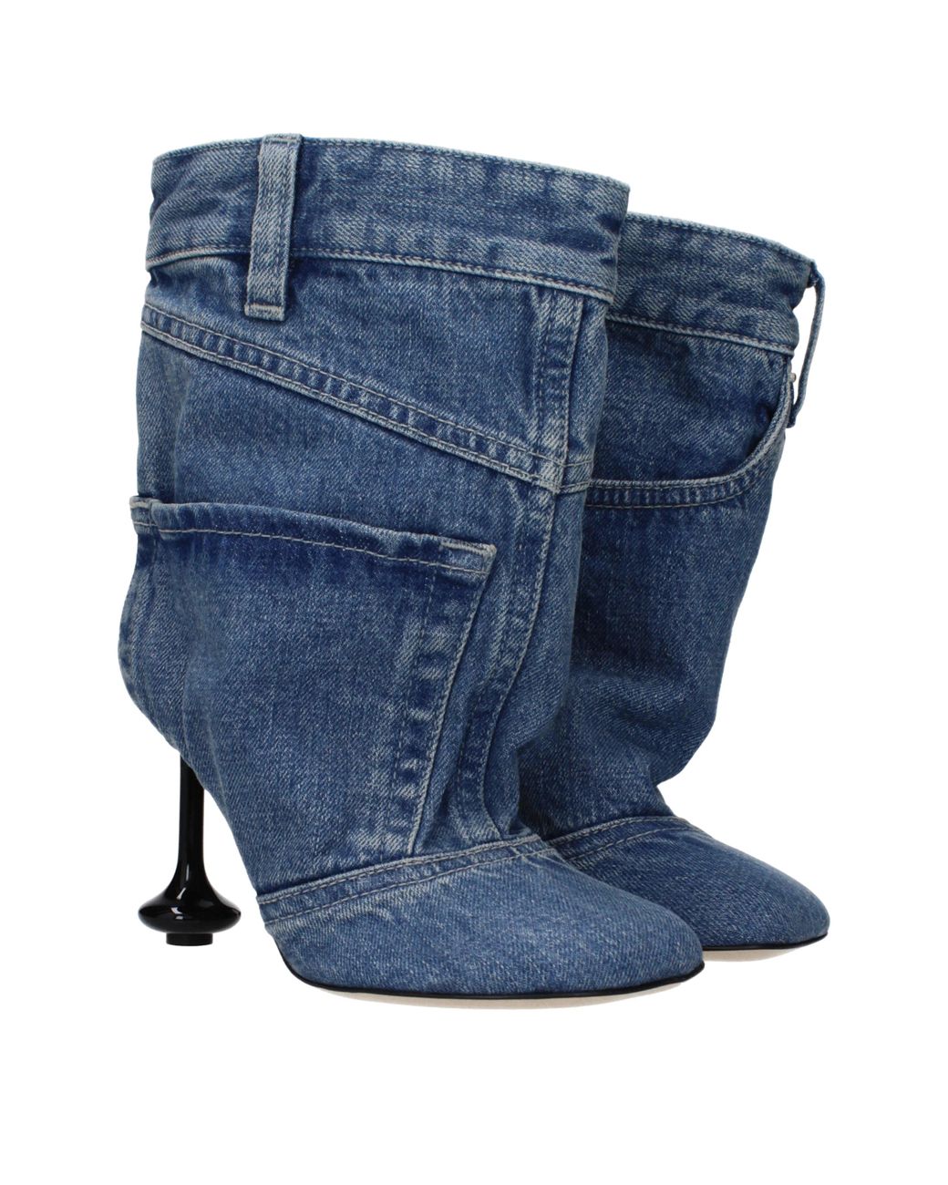 Loewe Blue Toy Ankle Boots Fabric/Denim