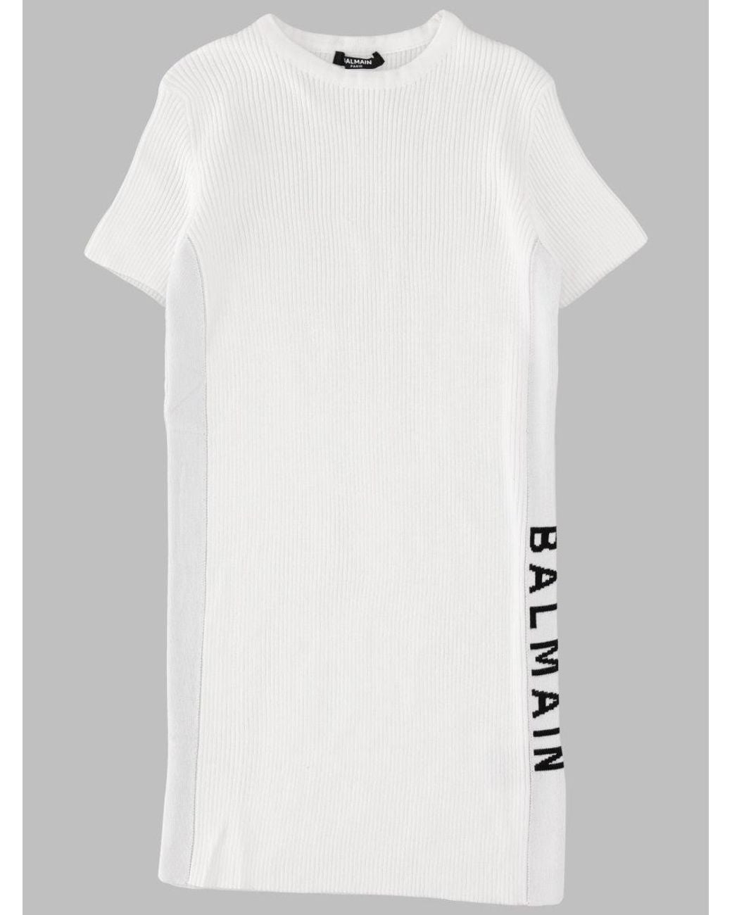 Balmain White Logo Dress