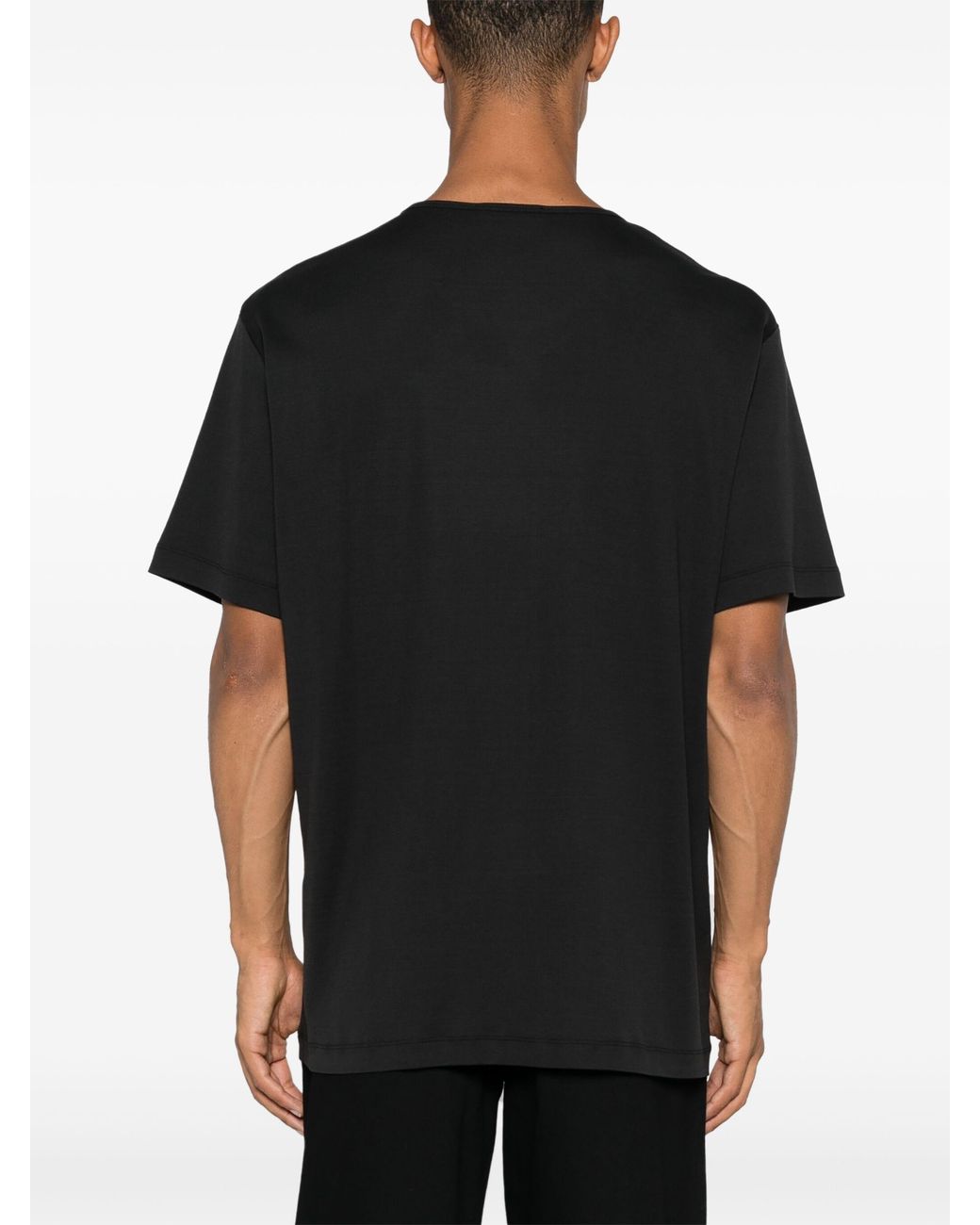 Lemaire Black Rib U Neck T Shirt
