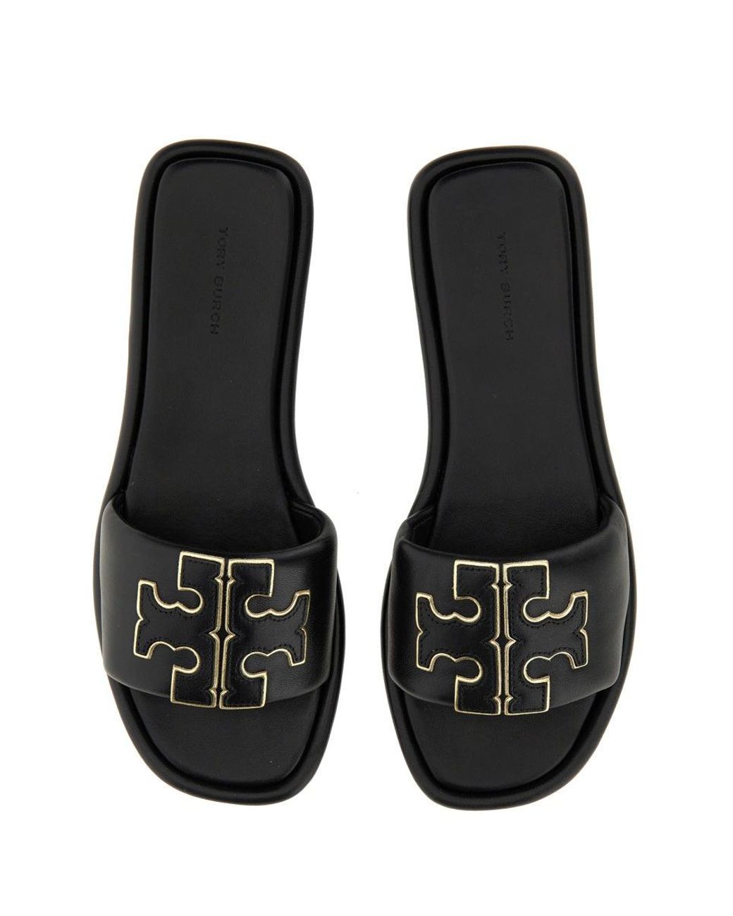 Tory Burch Black Sandal Slider "Bouble T"