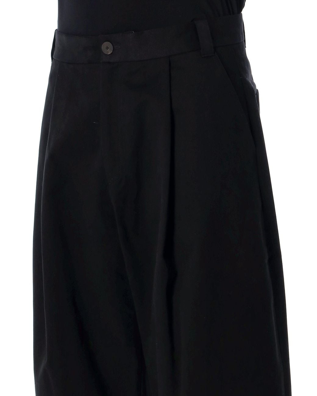 Studio Nicholson Black Pleated Wide-Leg Trousers for men