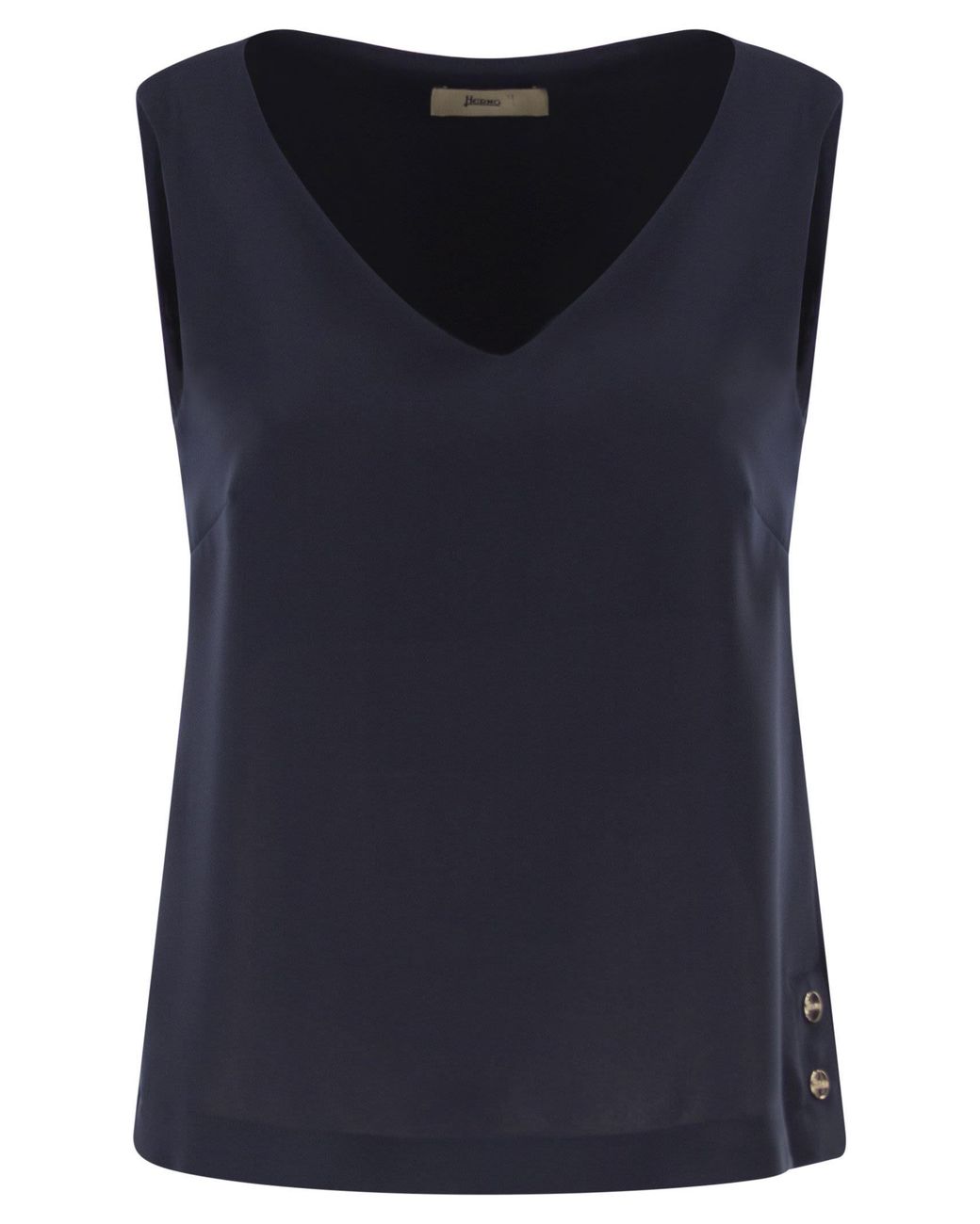 Herno Blue V-Neck Top