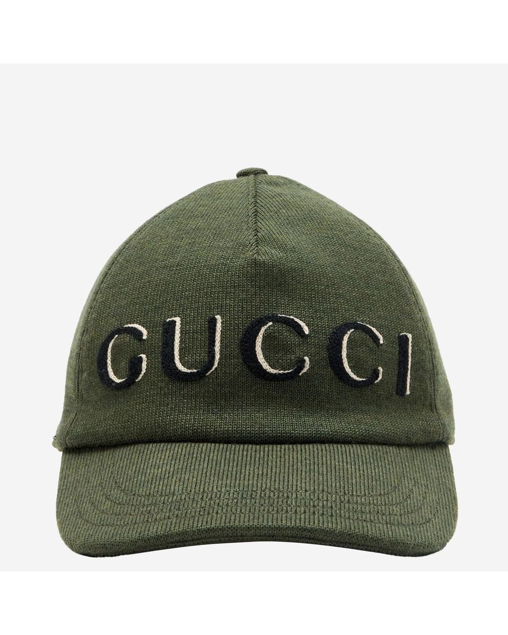 Gucci Green Wool Baseball Cap With Logo