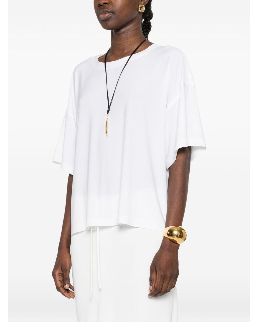 Norma Kamali White Short-Sleeves Top