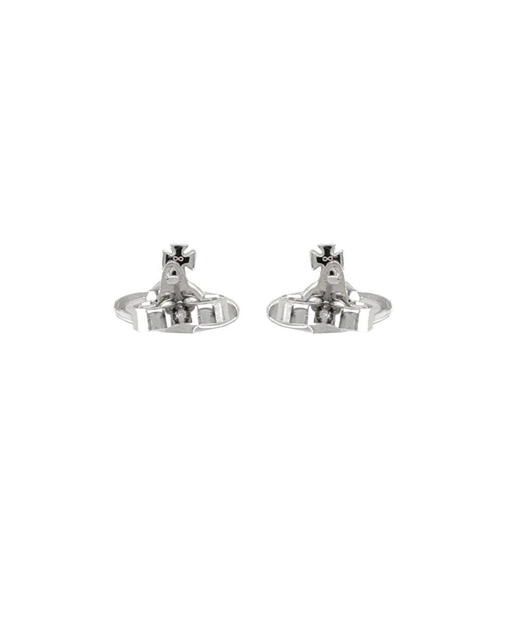 Vivienne Westwood White Mini Solitaire Earring