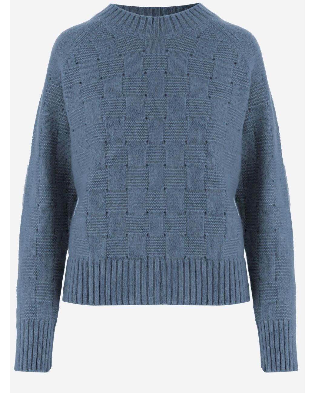 Allude Blue Cashmere And Silk Sweater
