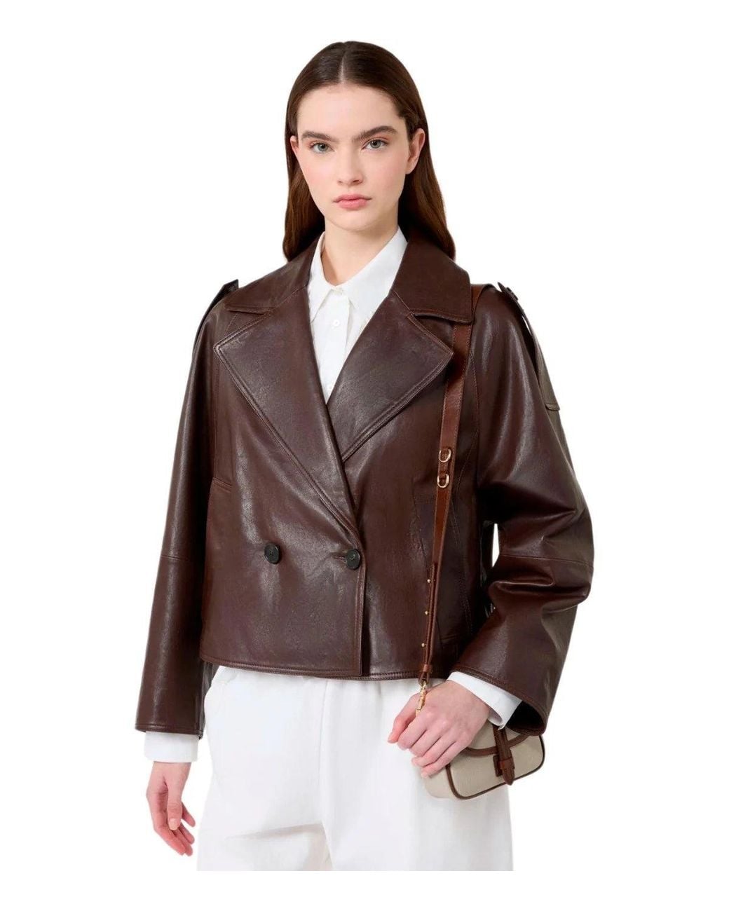 Weekend by Maxmara Brown Felino Leather Jacket