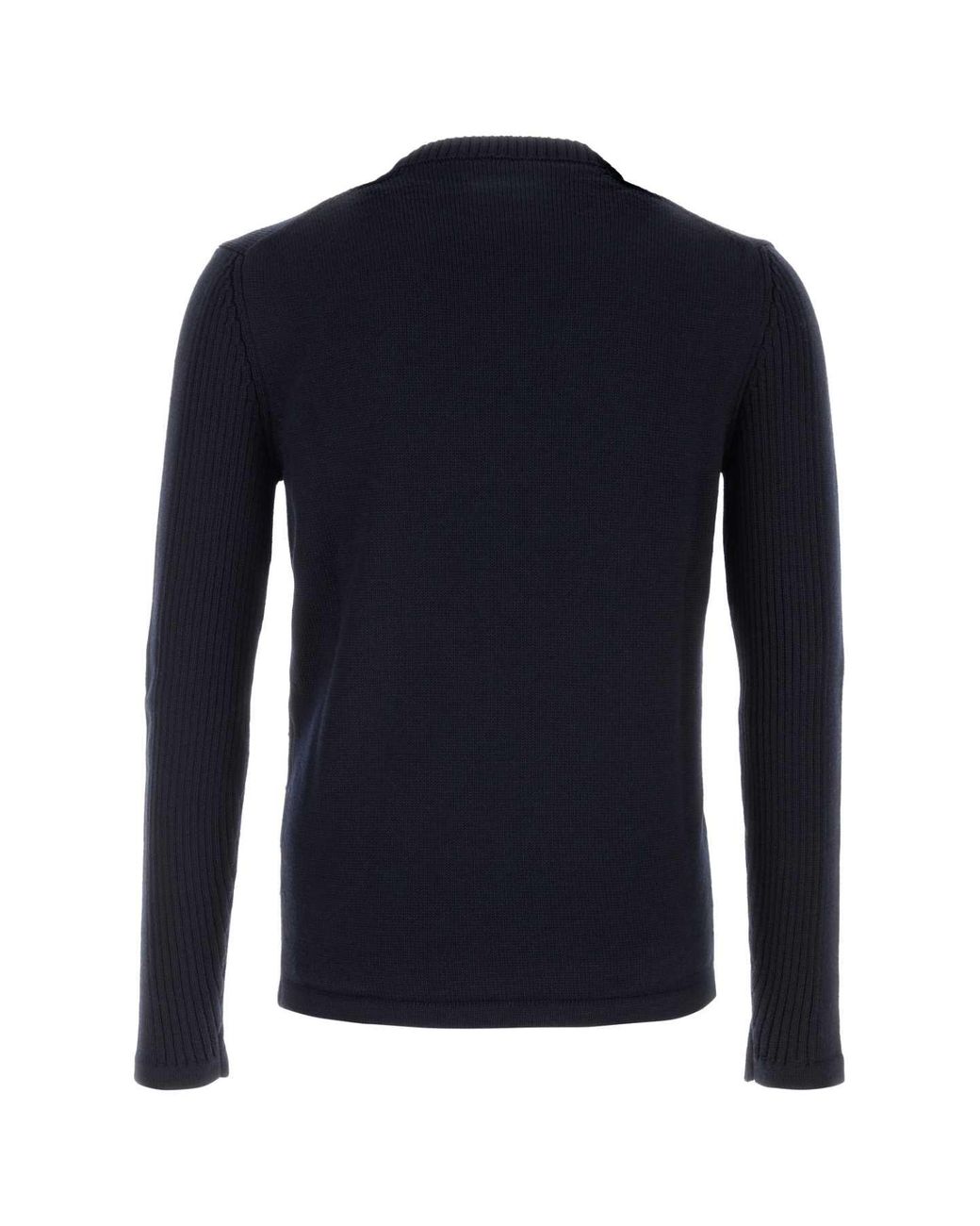 Prada Blue Midnight Wool Sweater for men