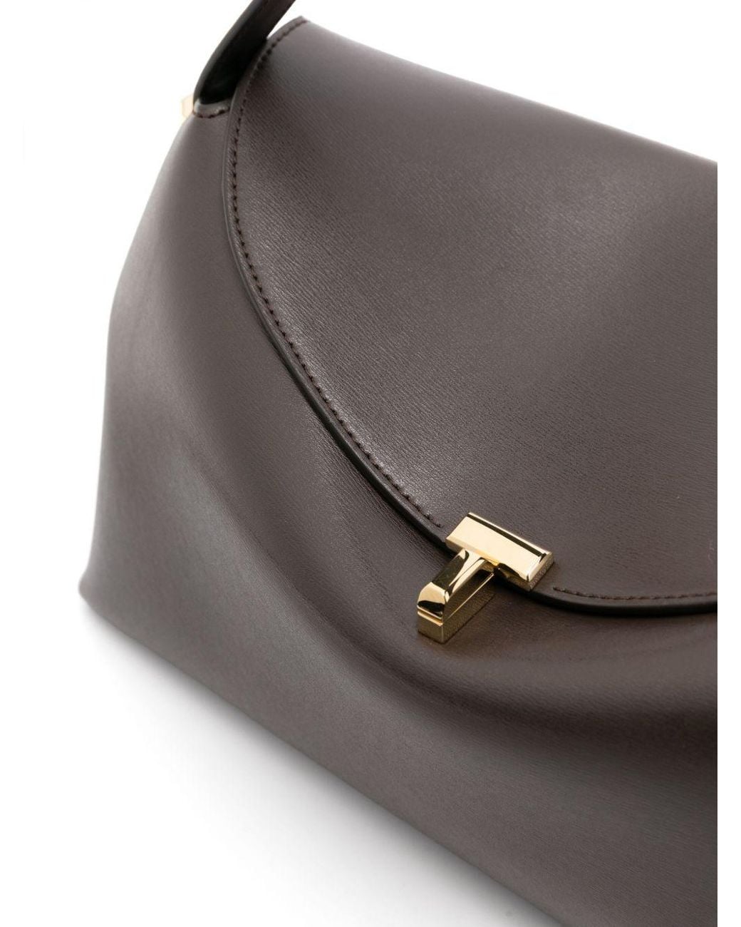 Totême Brown T-Lock Leather Handbag