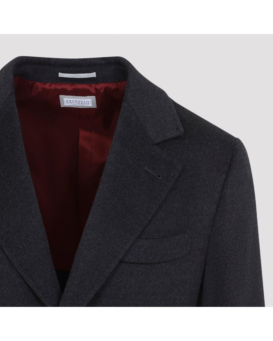 Brunello Cucinelli Blue Charcoal Overcoat for men