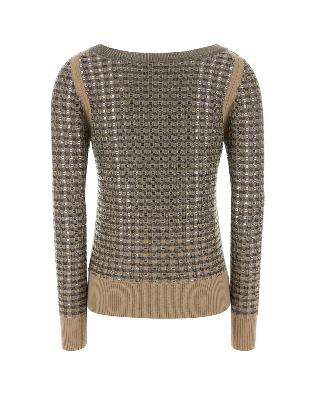 Ermanno Scervino Gray Embroidered Wool-Cashmere Sweater