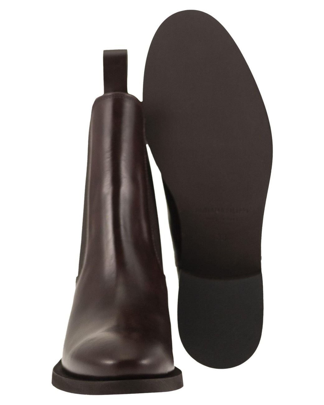 Fabiana Filippi Brown Leather Chelsea Ankle Boots With Low Heel