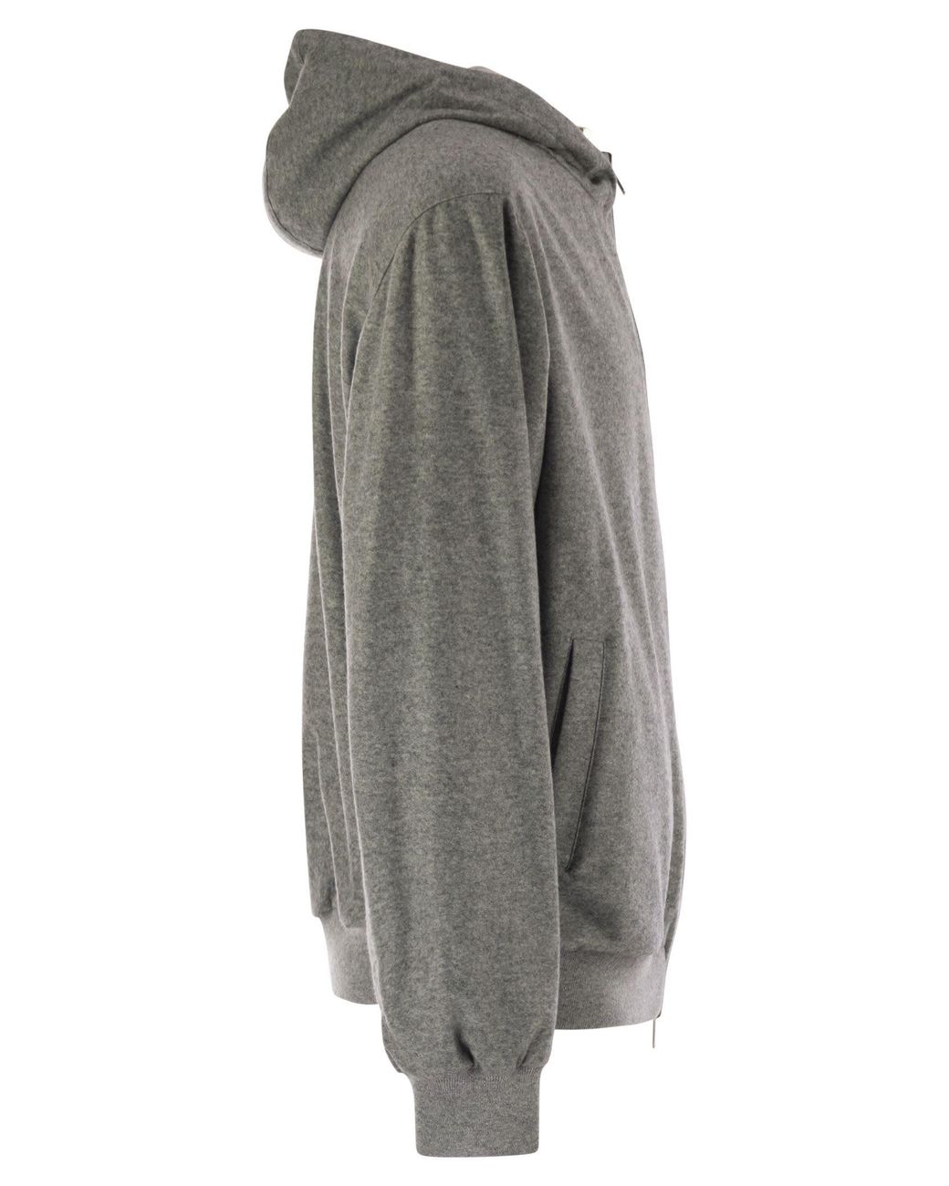 Fedeli Gray Reversible Bomber Jacket With Hood for men