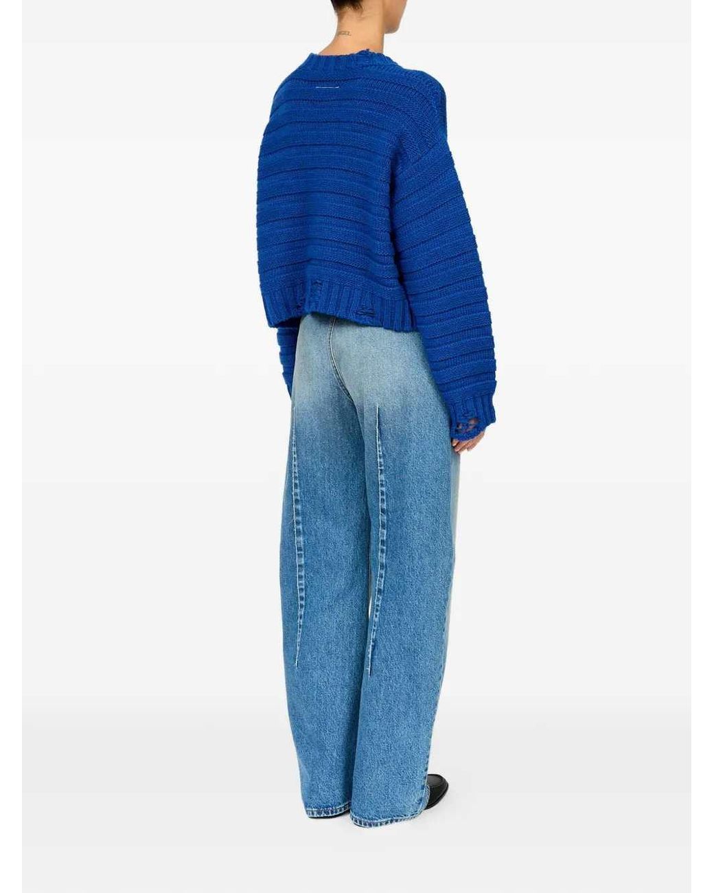 MM6 by Maison Margiela Blue Wool Sweater