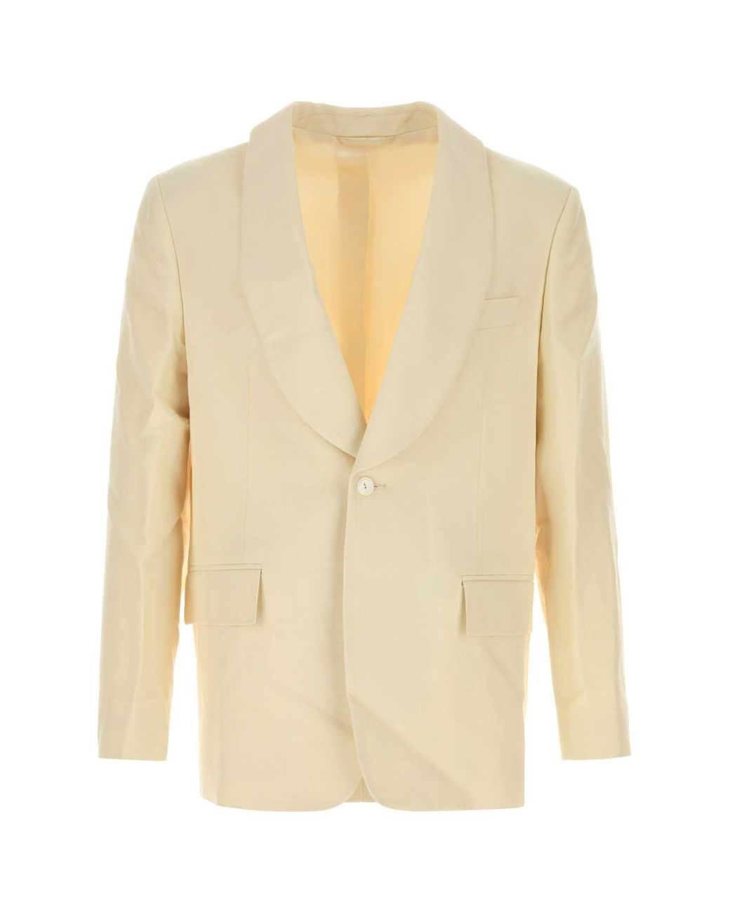 Bode White Shawl Lapel Blazer