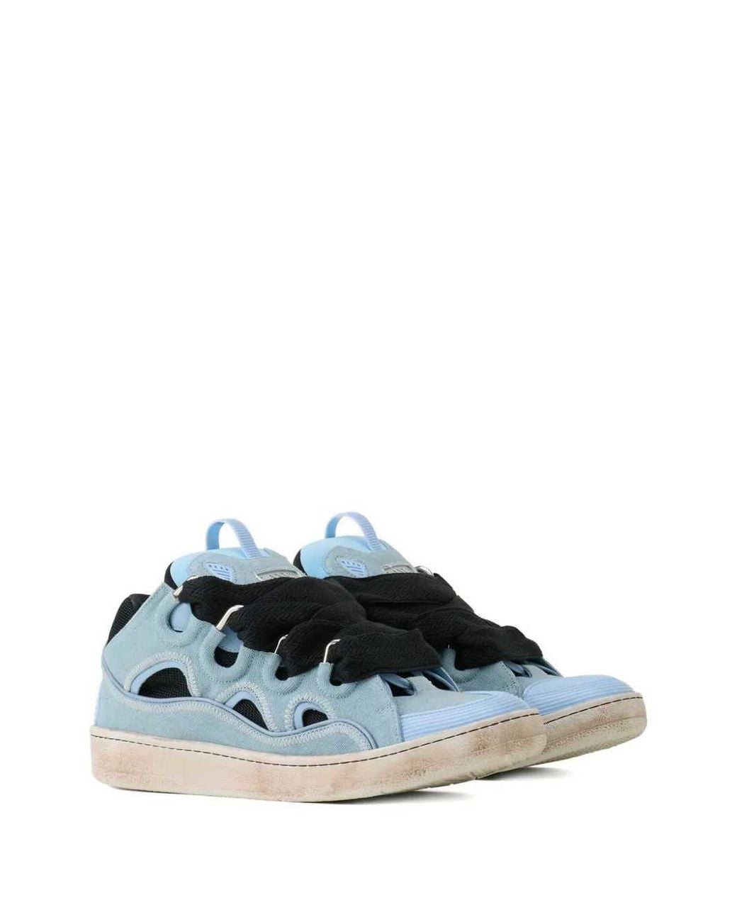Lanvin Blue Cut-Out Sneakers for men