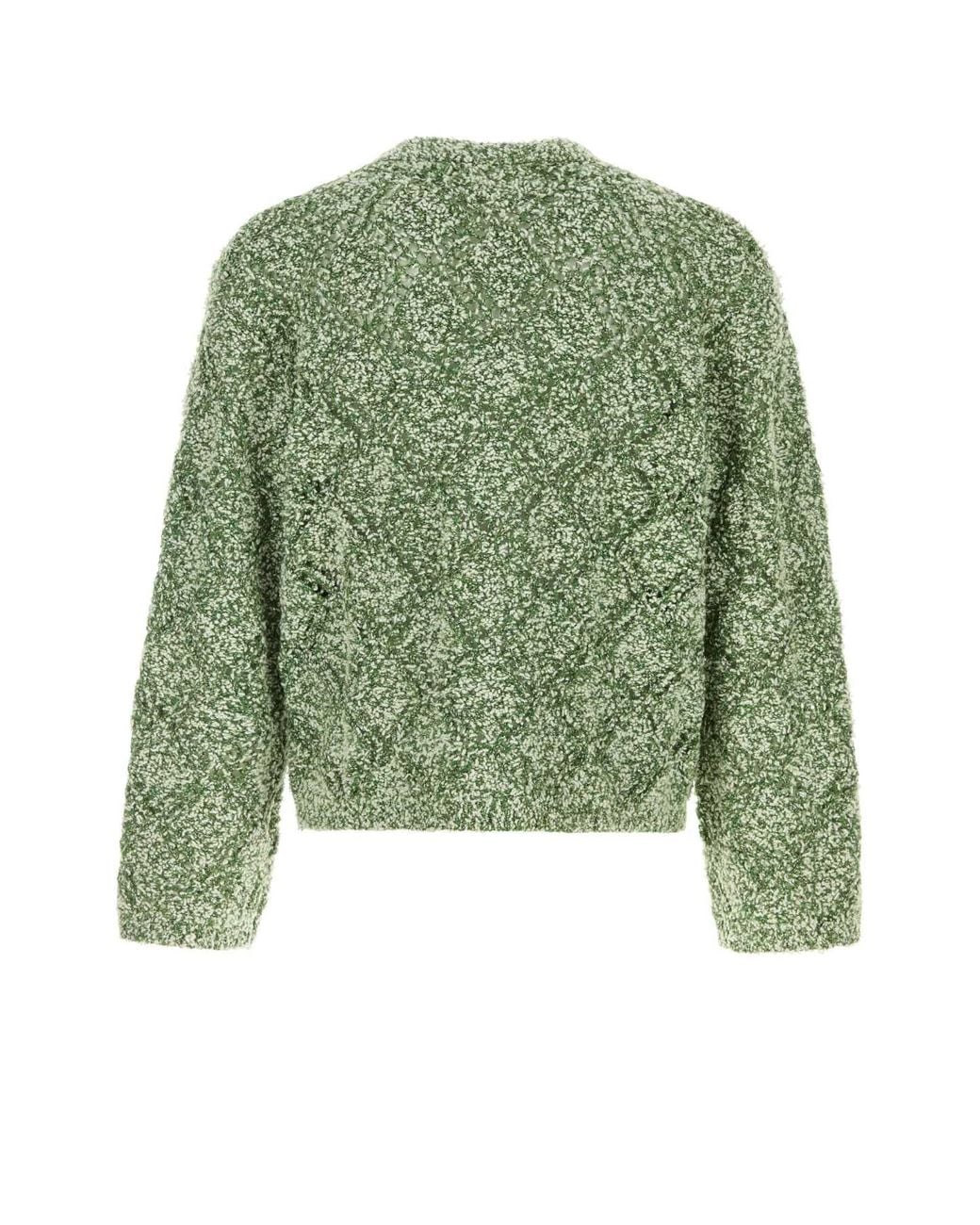 Séfr Green Melange Wool Blend Oversize Abain Cardigan for men