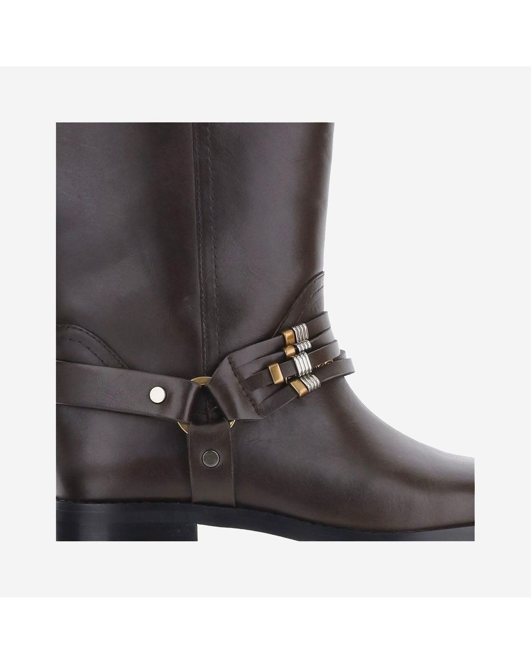 Pinko Brown Leather Boots With Logo