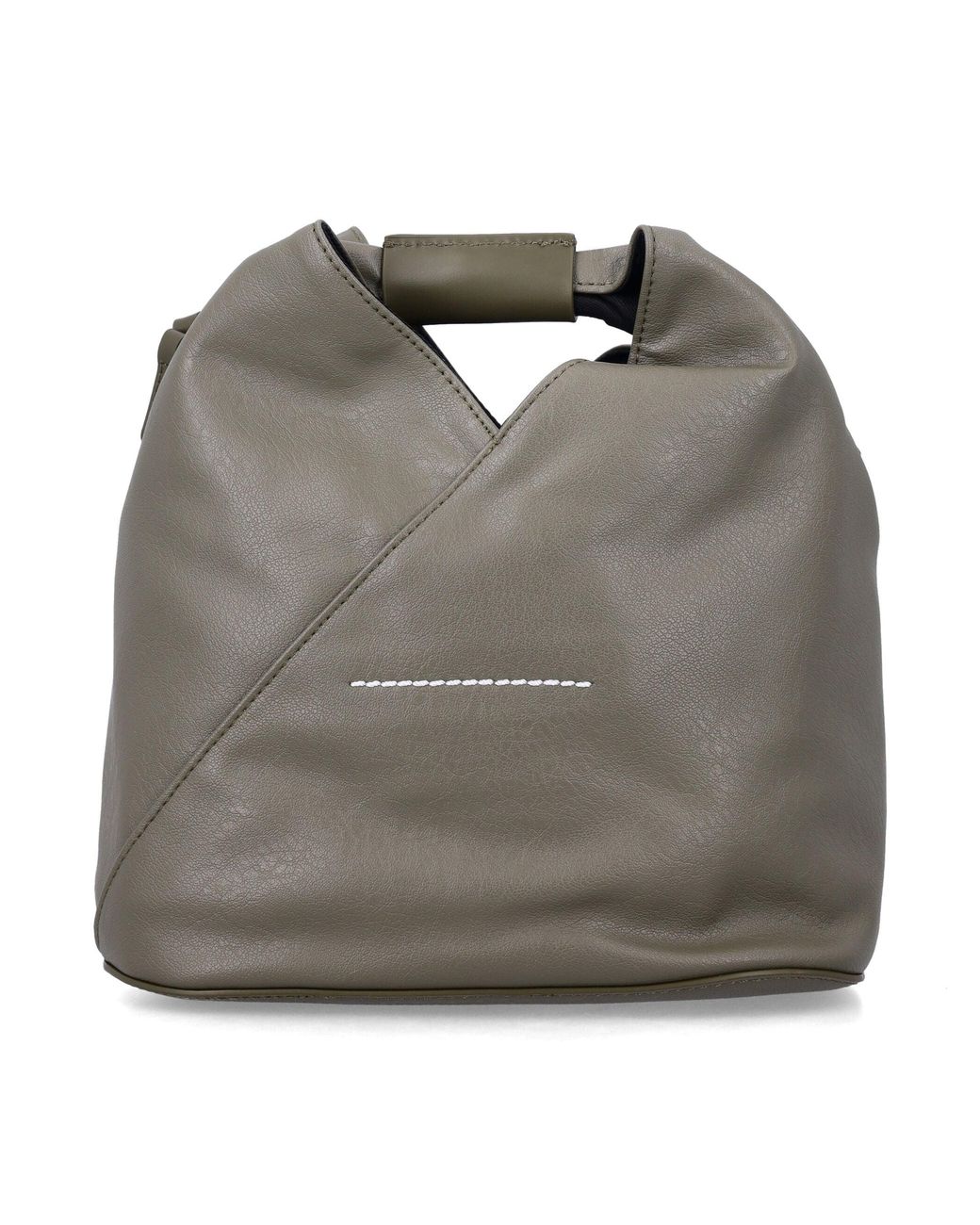 MM6 by Maison Margiela Gray Top Handle Bucket Bag With Shoulder Strap