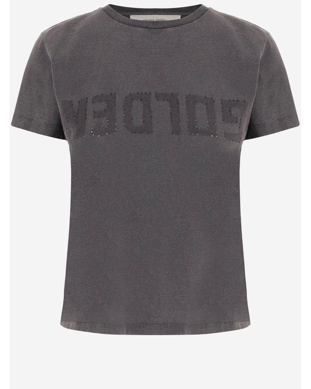 Golden Goose Deluxe Brand Gray Cotton Logo T-Shirt T-Shirts & Jerseys