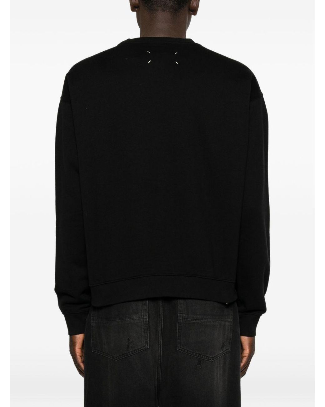 Maison Margiela Black Logo Cotton Sweathirt