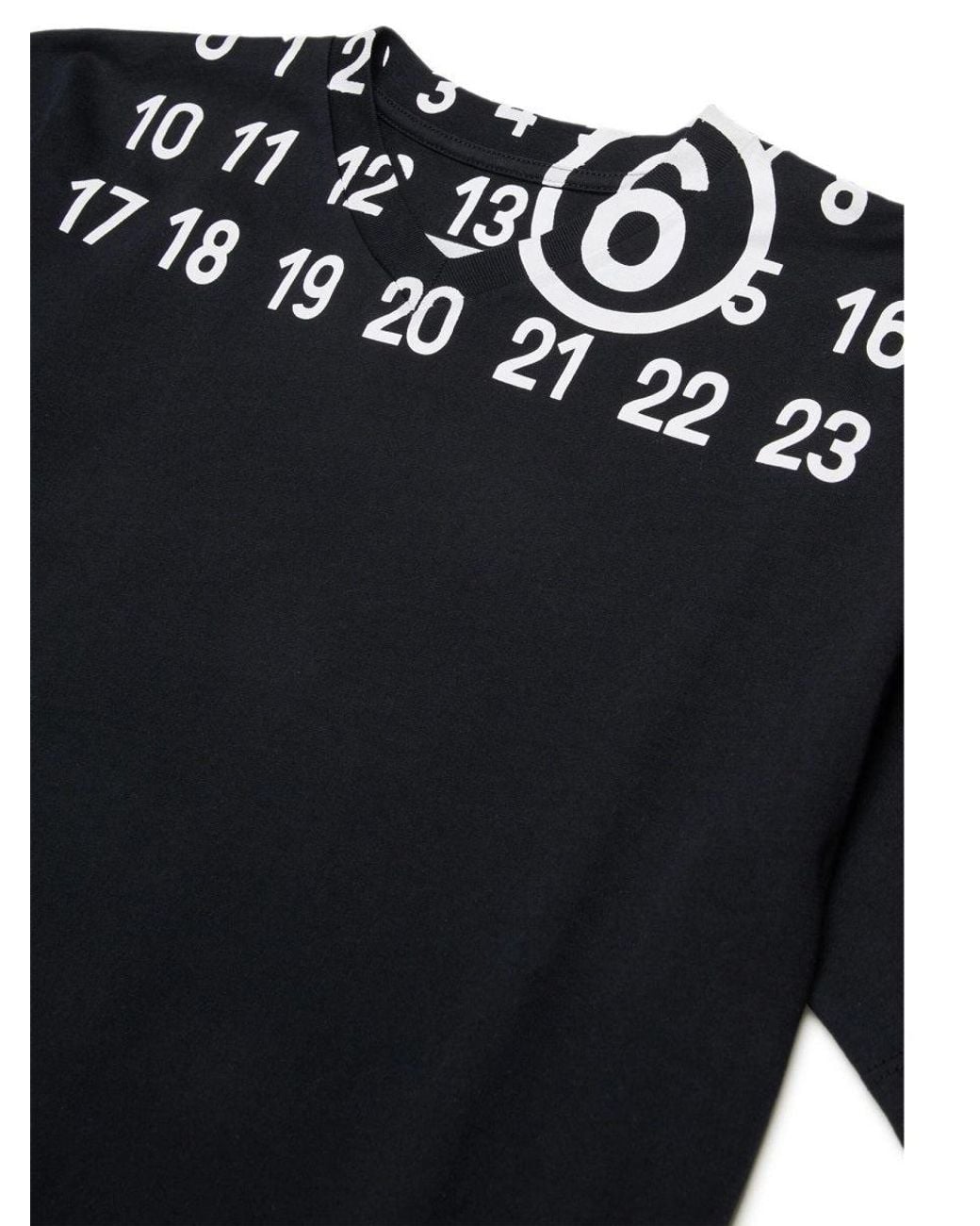 MM6 by Maison Margiela Black T Shirt With Logo