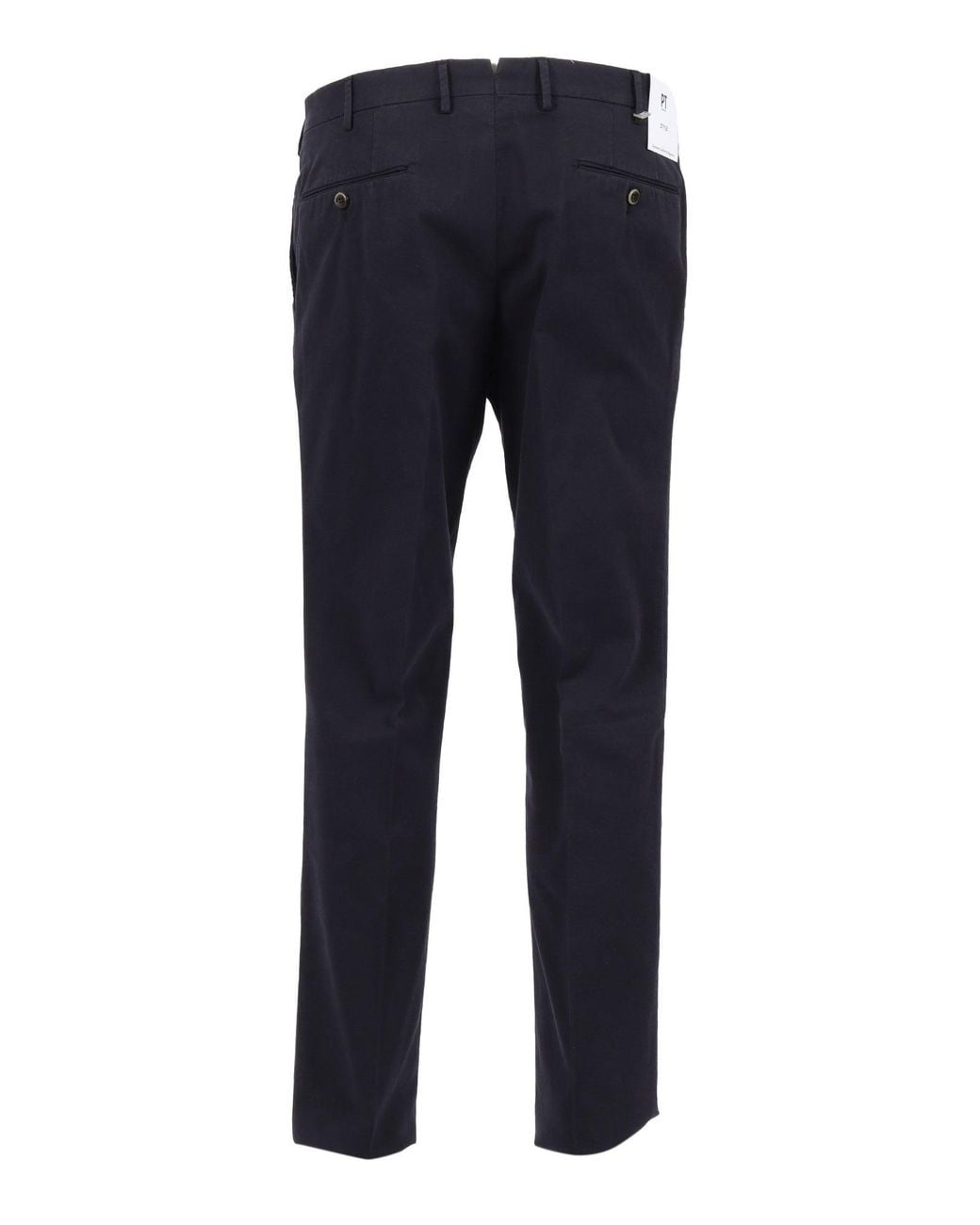 PT01 Blue Slim, Flat Front, Diagonal Pockets, Unfinished