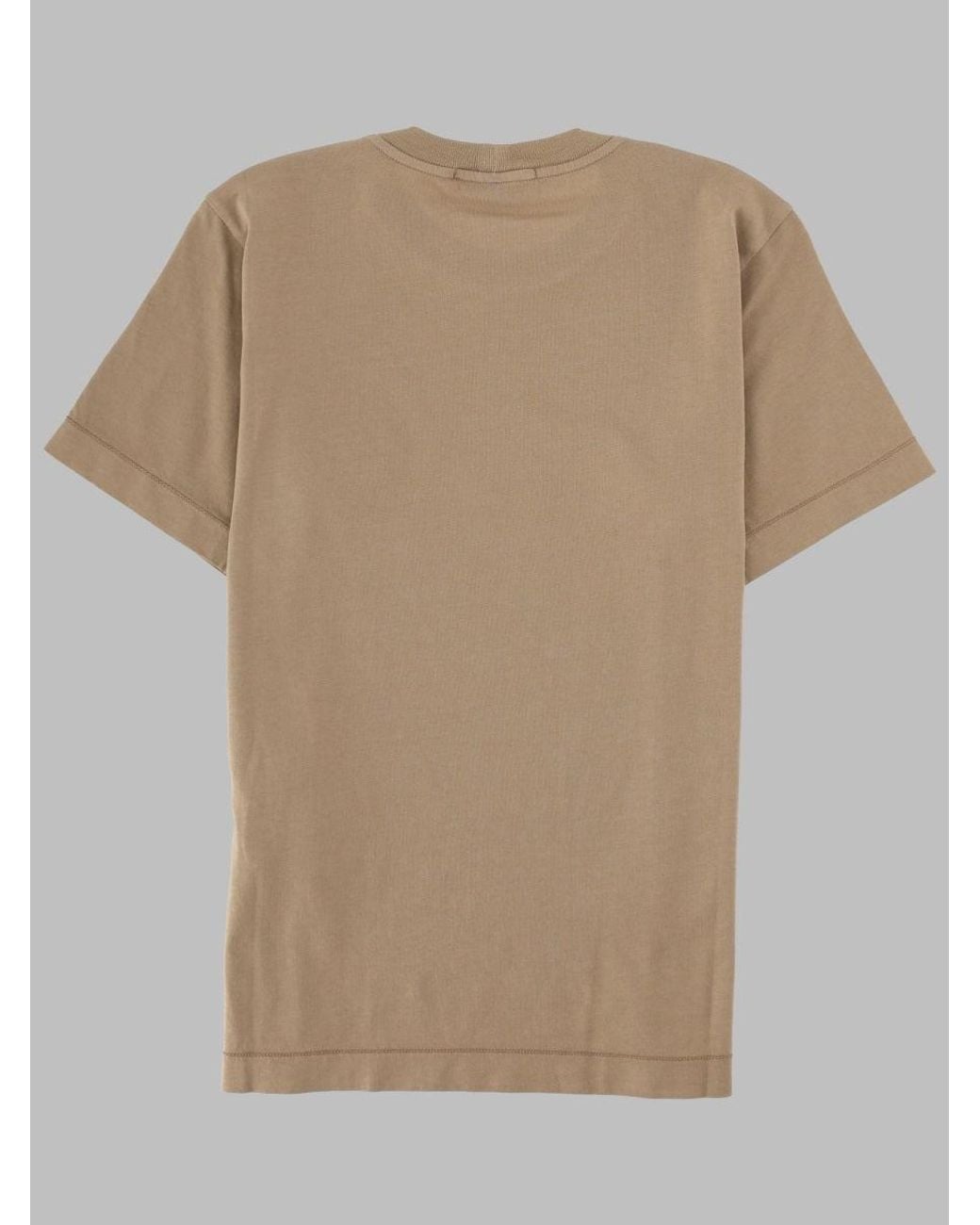 Stone Island Natural T-Shirt Con Logo