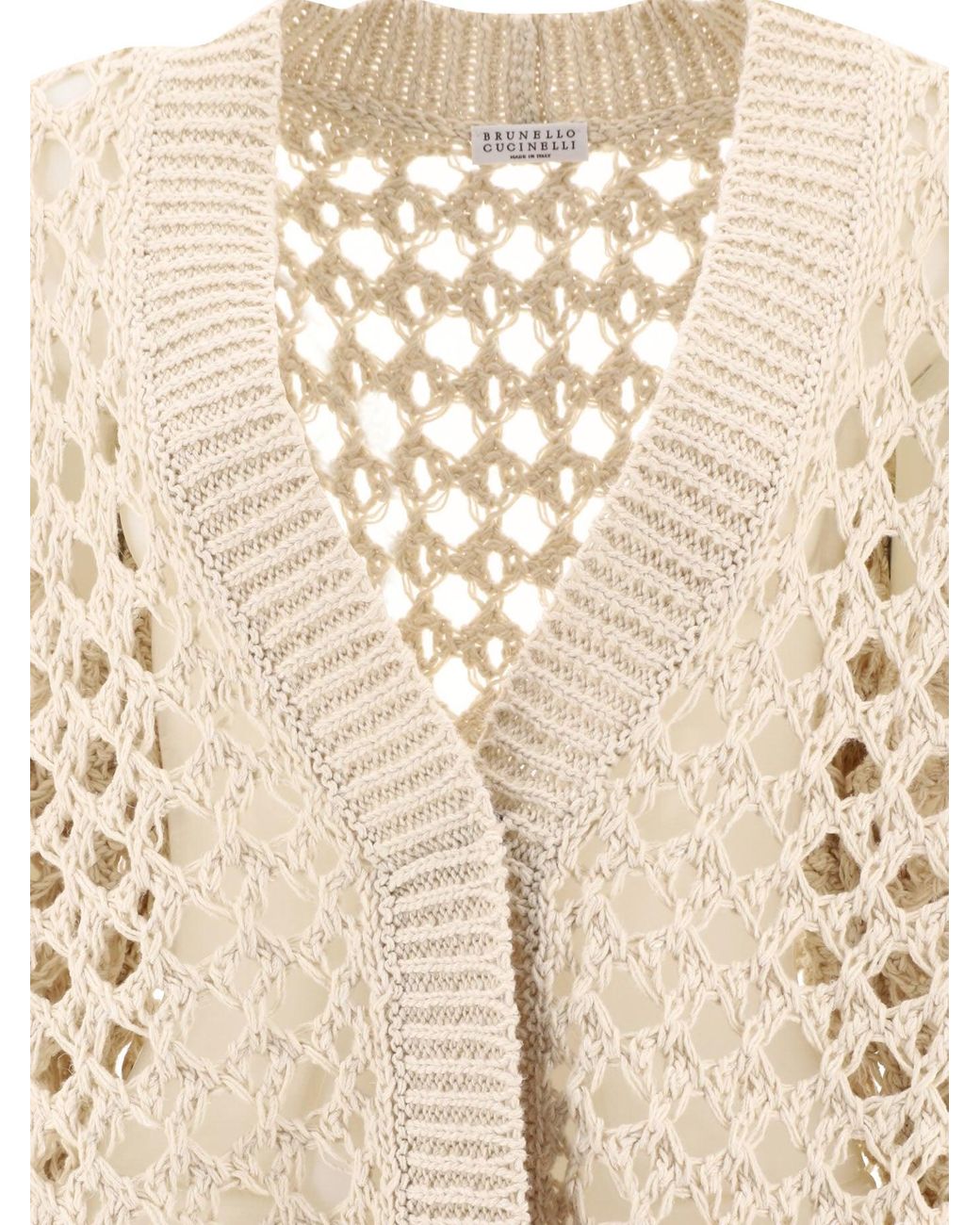 Brunello Cucinelli Natural Beige Knit Tunic Top