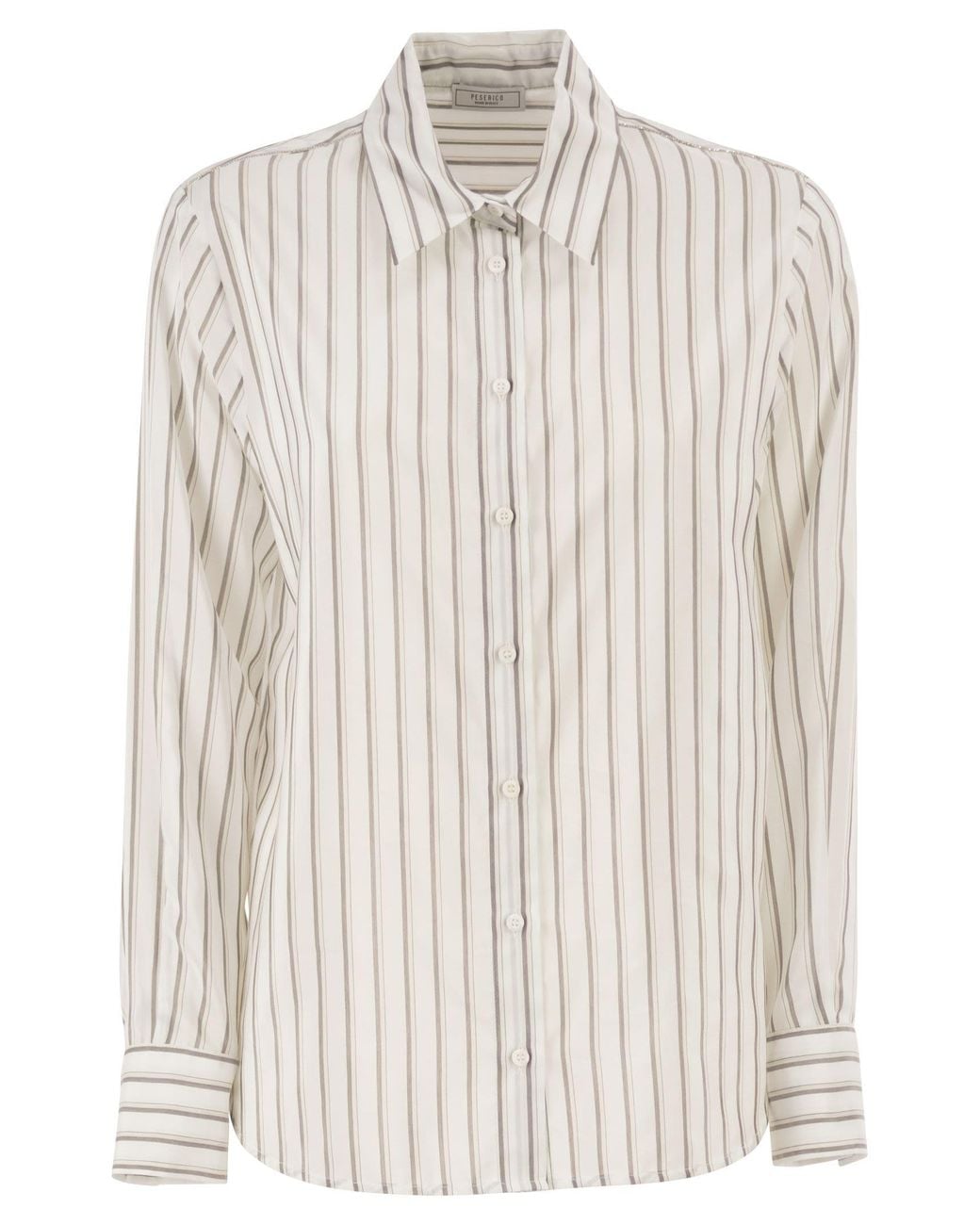 Peserico White Cotton And Silk Organza Shirt