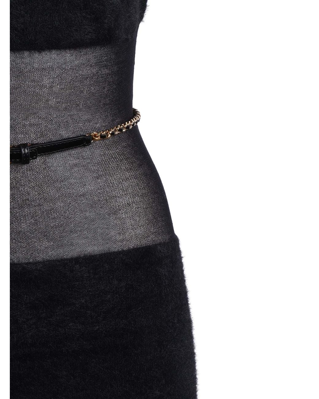 Elisabetta Franchi Black Knitted Dress With Belt