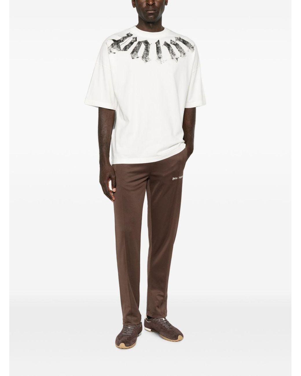 Palm Angels Brown Logo Trackpants for men