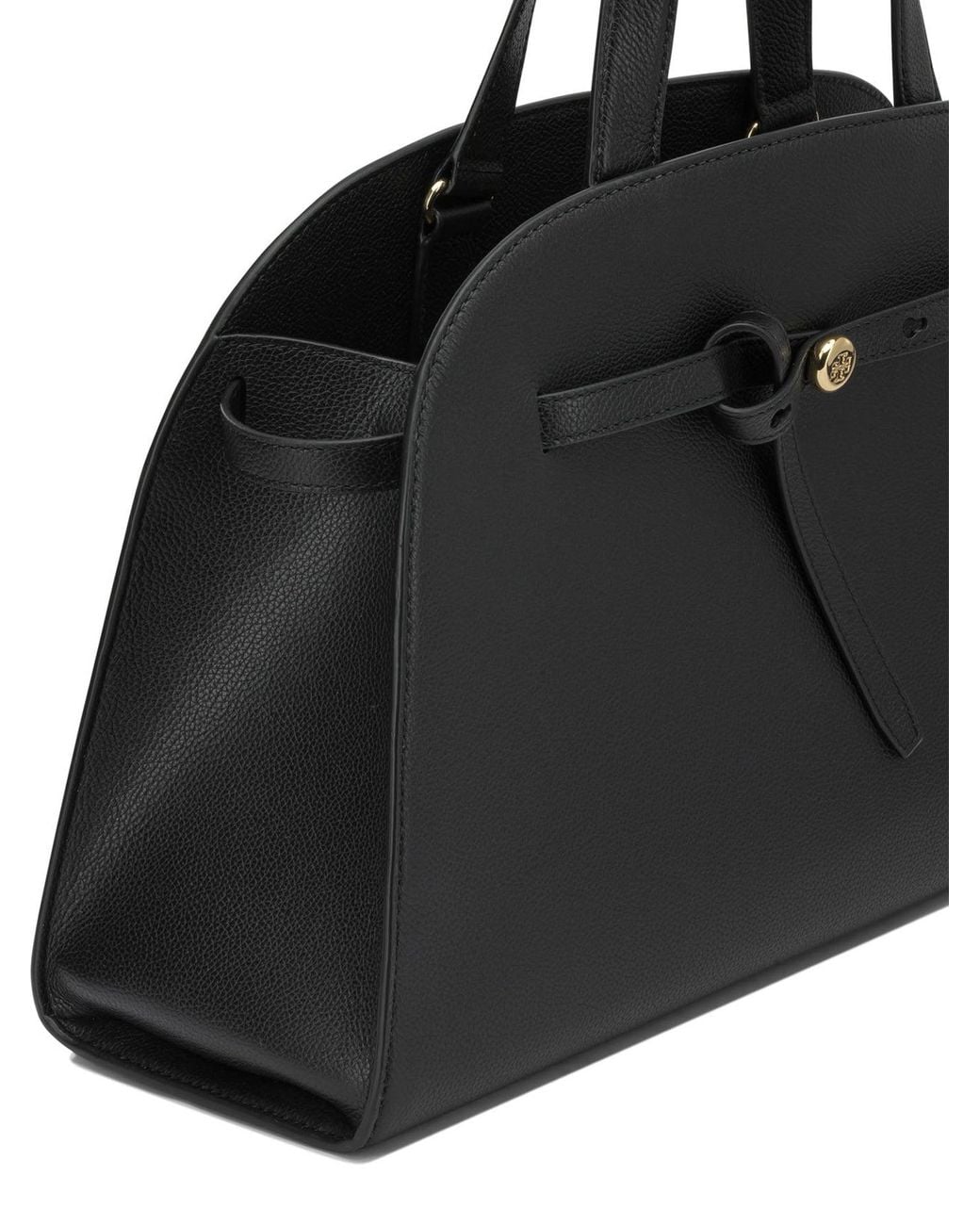 Tory Burch Black "Romy Bauletto" Large Handbag