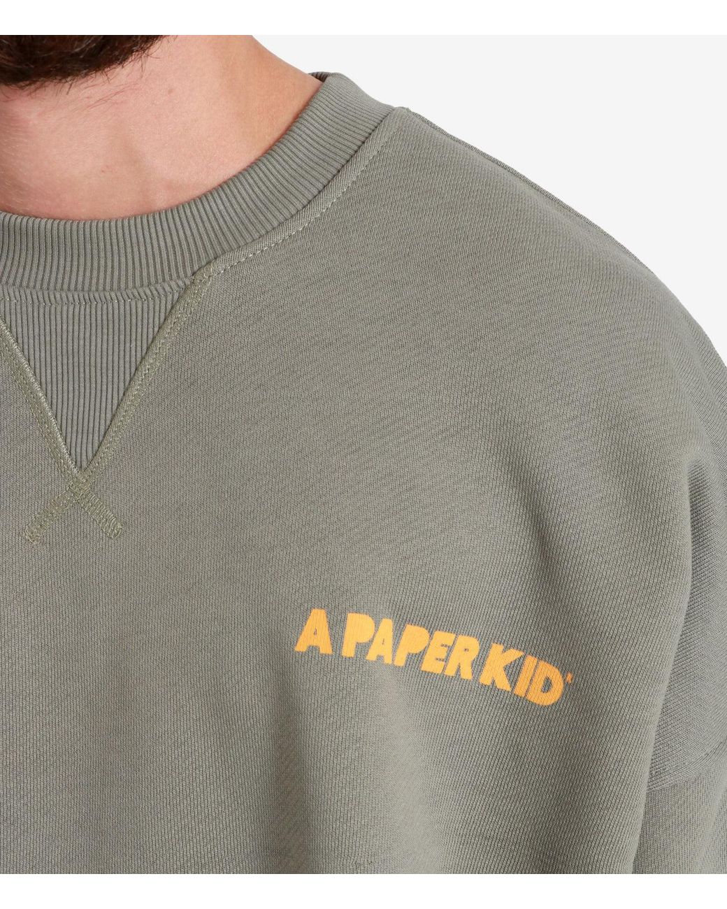 A PAPER KID Gray Ein Papierkindpullover grün