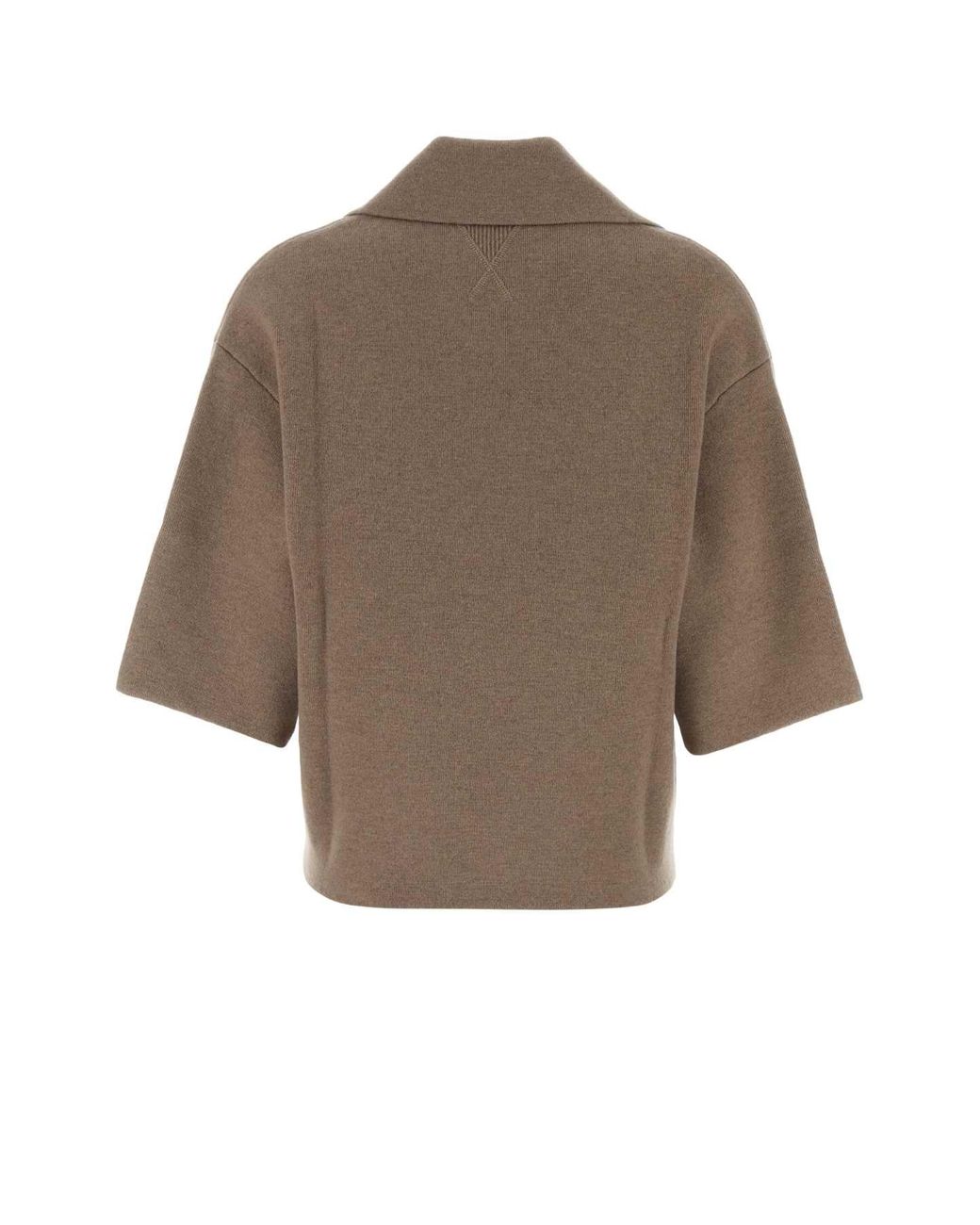 Bottega Veneta Brown Cappuccino Cashmere Blend Polo Shirt