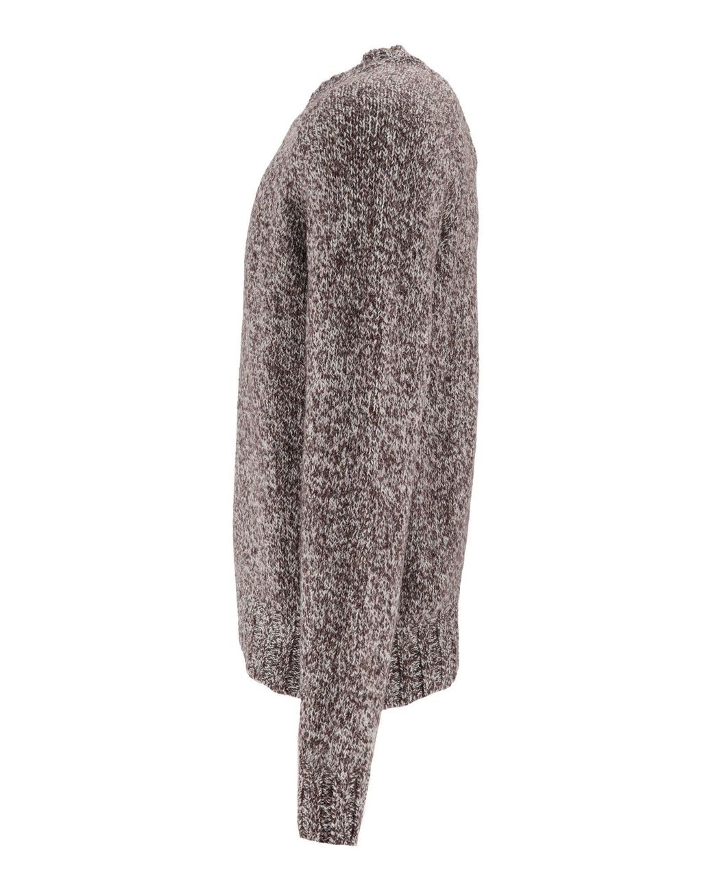 Ballantyne Gray Marled Knit Crewneck Sweater for men