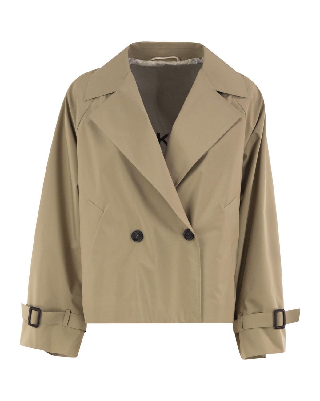 Weekend by Maxmara Natural Wkdboero Cropped Double Breasted Technical Jacket