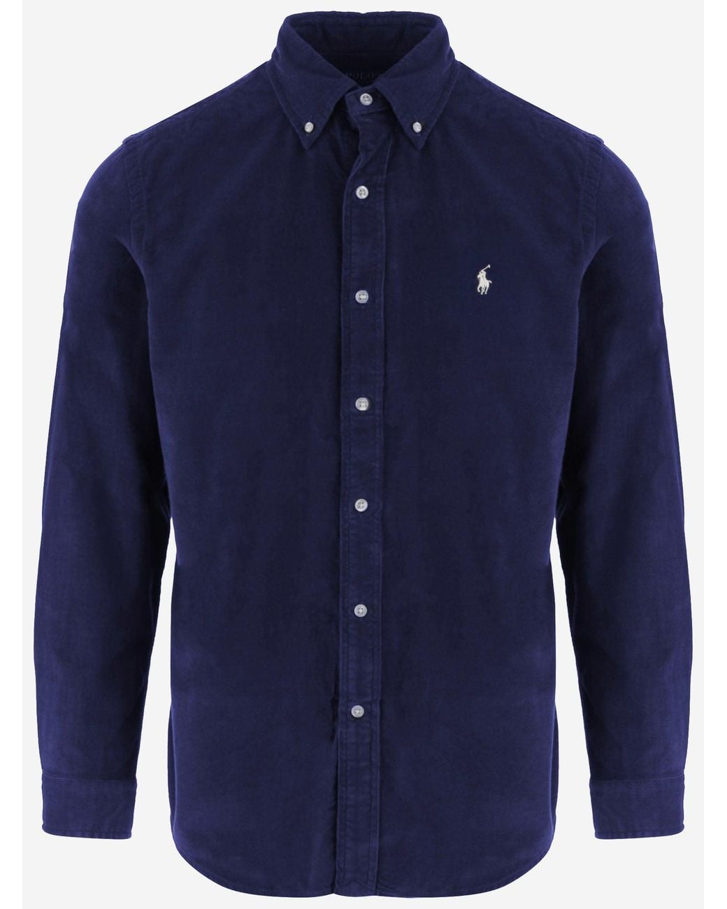 Polo Ralph Lauren Blue Ribbed Velvet Shirt