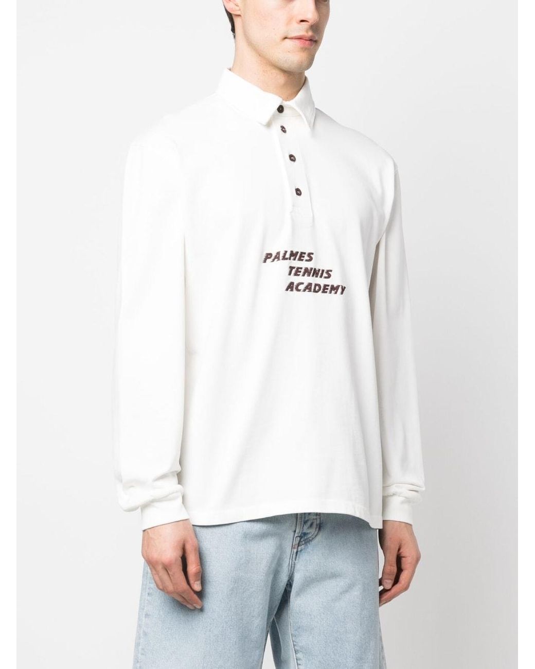 Palmes White Organic Cotton Long Sleeve Shirt