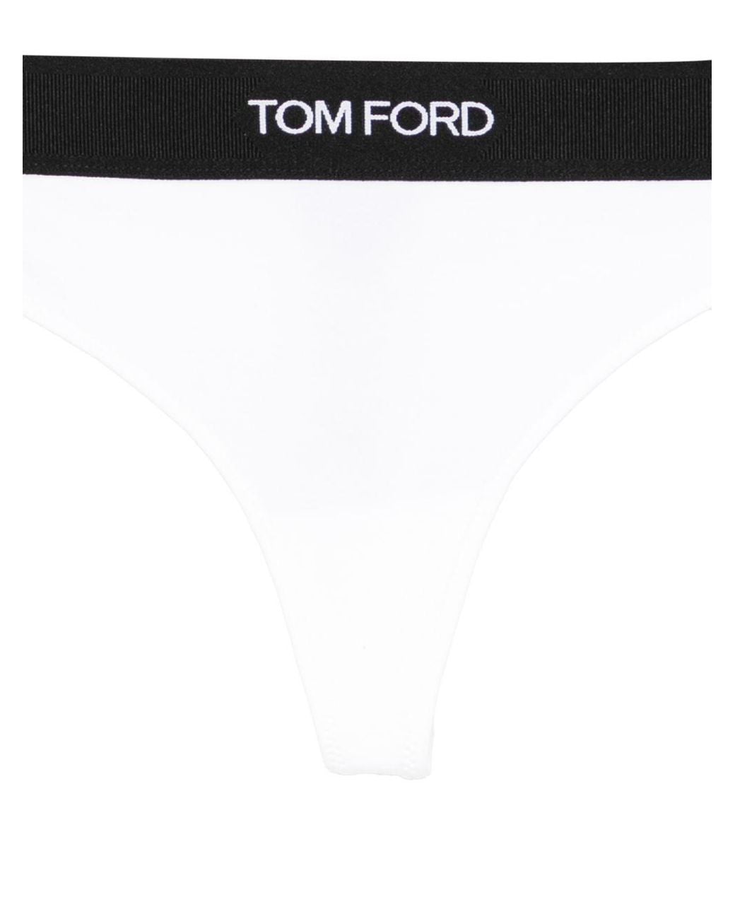 Tom Ford White Logo Thongs