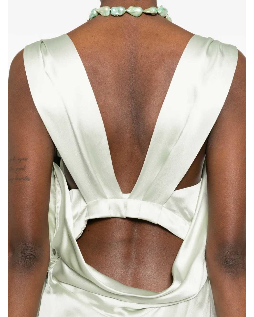 Robe Longue À Design Drapé Maison Margiela en coloris White