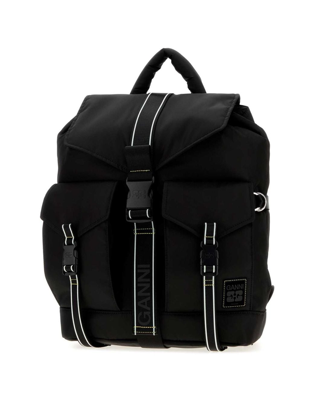 Ganni Black Canvas Backpack