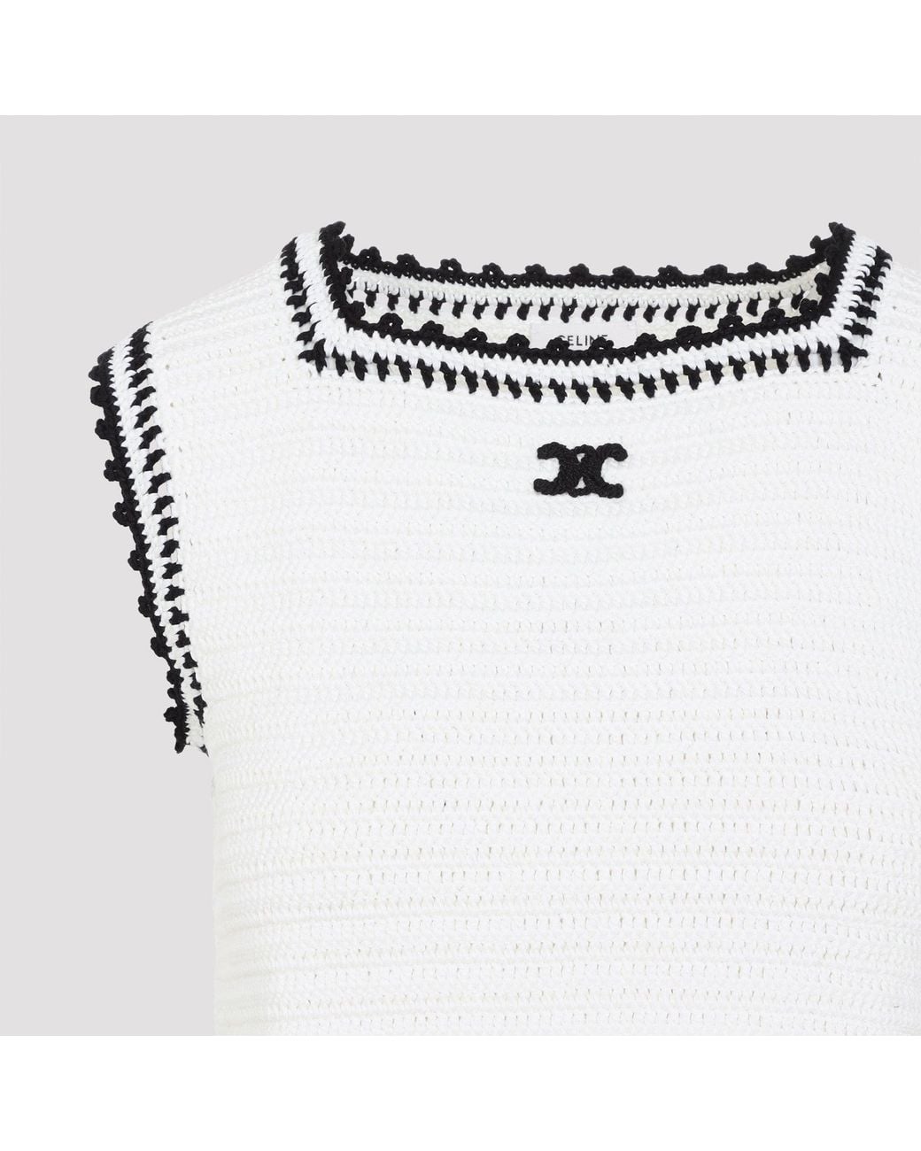 Céline Crochet Top in het White
