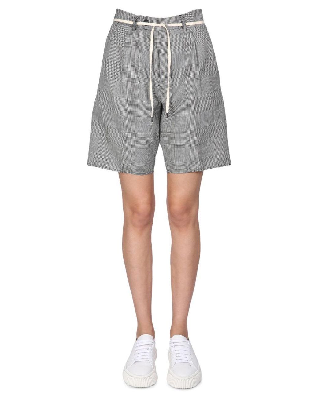 Aspesi Gray Stretch Flannel Bermuda Shorts for men